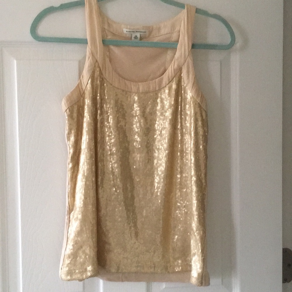 Gold sequence tank top